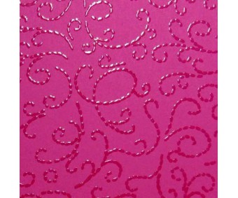 Kartong läikiva mustriga A4, 10 lehte - Ornament, roosa